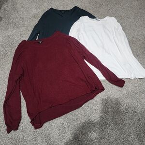 Well Worn Long Sleeve Top Bundle White, Red, Green XXL